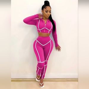 2pc Sexy cropped jacket/bottoms